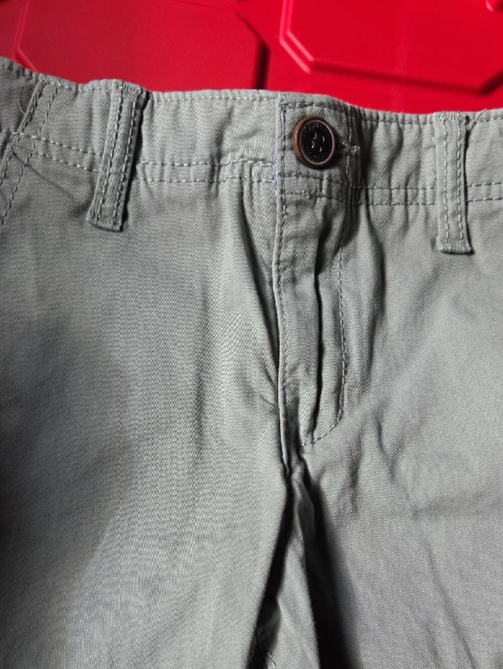 OshKosh B'gosh Light Sage Green Kids Shorts with Chambray Waistband